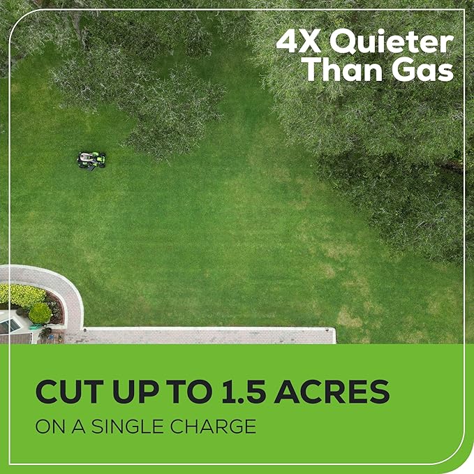 Greenworks 60V 42” Cordless Electric CrossoverT Riding Mower, (4) 8.0Ah Batteries and (2) Dual Port Turbo Chargers